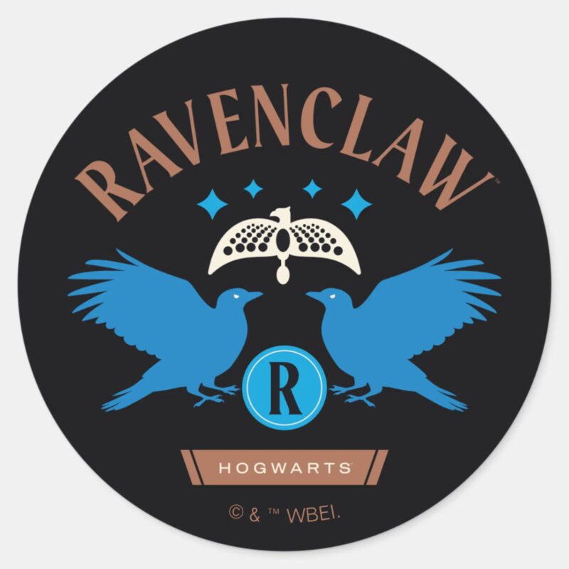 RAVENCLAW™ House Double Eagle Diadem Graphic Classic Round Sticker RAVENCLAW™ House Double Eagle Diadem Graphic Classic Round Sticker