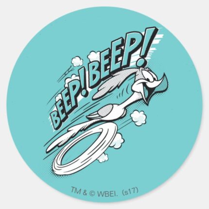 ROAD RUNNER™ BEEP BEEP™ Halftone Classic Round Sticker
