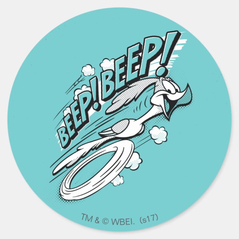 ROAD RUNNER™ BEEP BEEP™ Halftone Classic Round Sticker ROAD RUNNER™ BEEP BEEP™ Halftone Classic Round Sticker