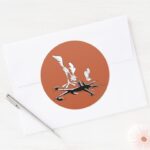 ROAD RUNNER™ And WILE E. COYOTE™ Shaped Hole Classic Round Sticker