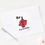 R Is For Rude Classic Round Sticker