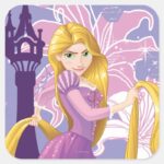 Rapunzel Determined Square Sticker