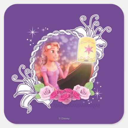 Rapunzel Theres Magic In The World Square Sticker