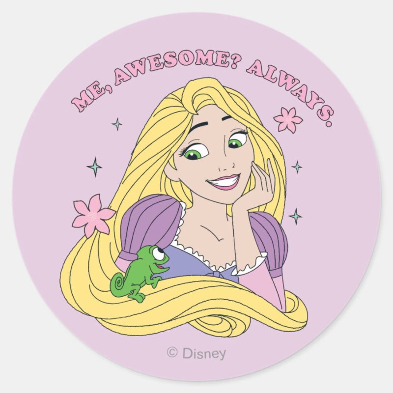 Rapunzel Always Awesome Classic Round Sticker Rapunzel Always Awesome Classic Round Sticker