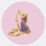 Rapunzel Brushing Hair 2 Classic Round Sticker
