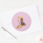 Rapunzel Brushing Hair 2 Classic Round Sticker