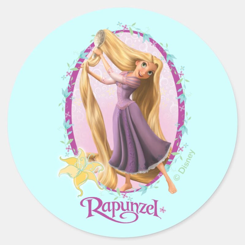 Rapunzel Frame Classic Round Sticker Rapunzel Frame Classic Round Sticker