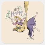 Rapunzel Painting Lets Hang Square Sticker