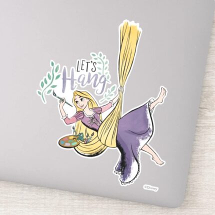 Rapunzel Painting Lets Hang Sticker