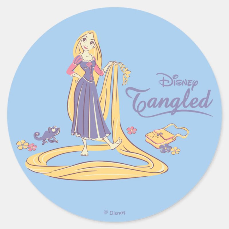 Rapunzel Pascal Purple Pastels Classic Round Sticker Rapunzel Pascal Purple Pastels Classic Round Sticker
