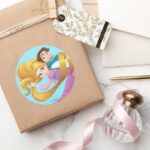 Rapunzel Bad Hair Day Classic Round Sticker