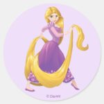 Rapunzel Big Hair Day Classic Round Sticker