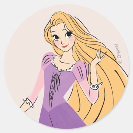 Rapunzel In Motion Classic Round Sticker