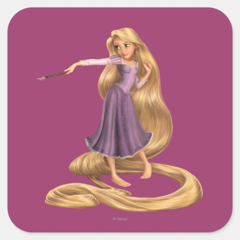 Rapunzel With Paintbrush 2 Square Sticker Rapunzel With Paintbrush 2 Square Sticker