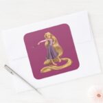Rapunzel With Paintbrush 2 Square Sticker