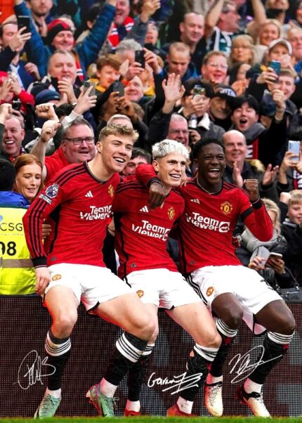 Rasmus Hojlund Alejandro Garnacho And Kobbie Mainoo Football Poster