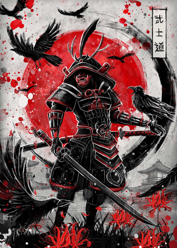 Raven Bushido Samurai Poster