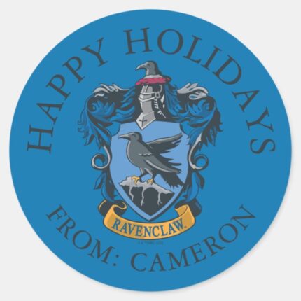 Ravenclaw Coat Of Arms Happy Holidays Classic Round Sticker