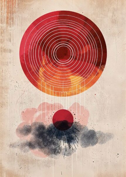 Red Spiral Dust Poster