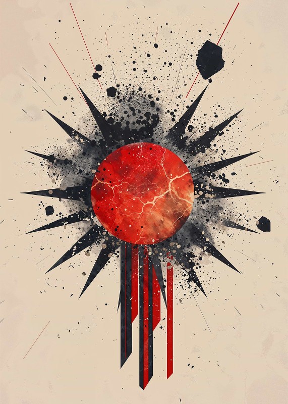 Red Splat Eruption Poster
