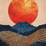 Red Sun Layers Poster