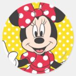 Red Minnie Cute Closeup Classic Round Sticker