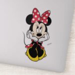 Red Minnie Head In Hands Sticker