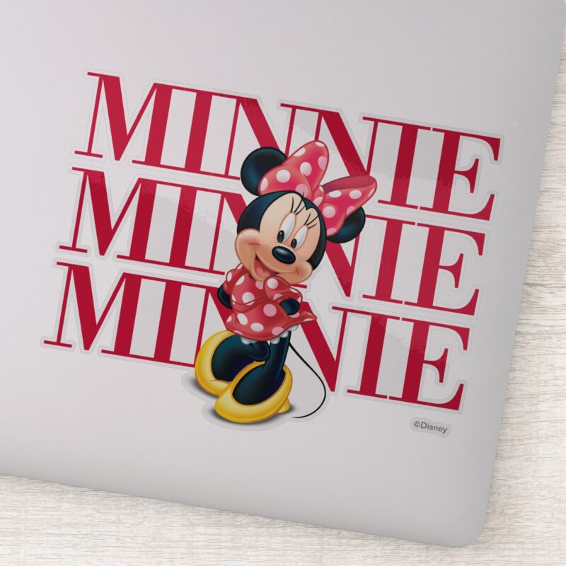 Red Minnie Name Sticker