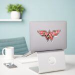 Red Roses And Plaid Wonder Woman Logo Sticker