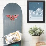 Red Roses And Plaid Wonder Woman Logo Sticker