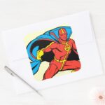 Red Tornado Cape Pose Square Sticker