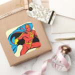 Red Tornado Cape Pose Square Sticker
