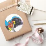 Red Tornado Emerges Classic Round Sticker