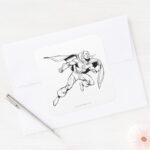 Red Tornado Outline Square Sticker