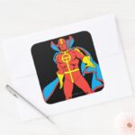 Red Tornado Pose Square Sticker