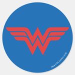 Red Wonder Woman Logo Classic Round Sticker