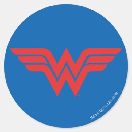 Red Wonder Woman Logo Classic Round Sticker
