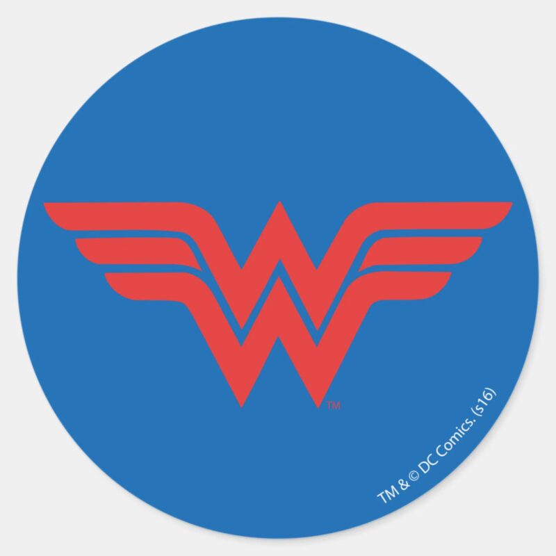 Red Wonder Woman Logo Classic Round Sticker