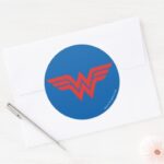 Red Wonder Woman Logo Classic Round Sticker