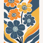 Retro Floral Design Poster