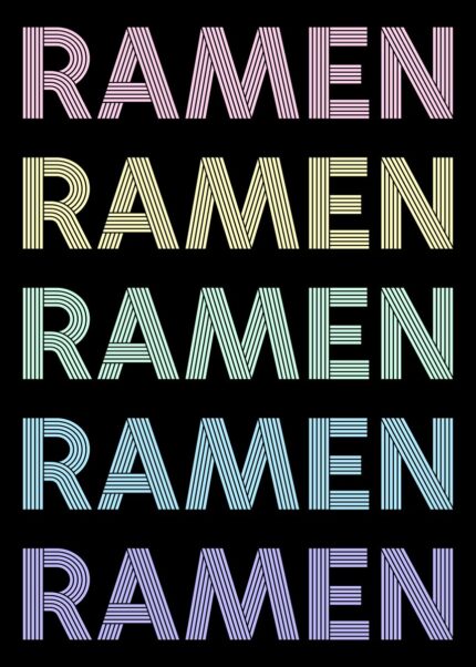 Retro Pastel Ramen Text Poster