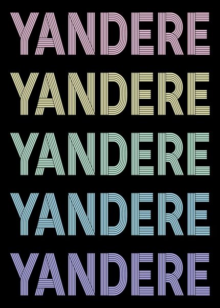 Retro Pastel Yandere Text Poster