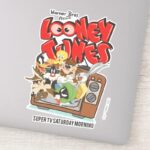 Retro LOONEY TUNES™ Bursting From TV Sticker