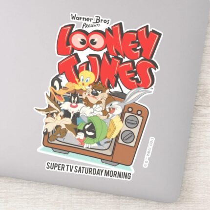 Retro LOONEY TUNES™ Bursting From TV Sticker