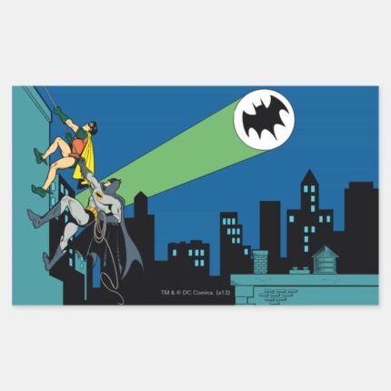 Robin And Batman Climb Rectangular Sticker