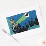 Robin And Batman Climb Rectangular Sticker