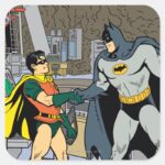Robin And Batman Handshake Square Sticker