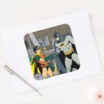 Robin And Batman Handshake Square Sticker