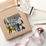 Robin And Batman Handshake Square Sticker