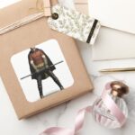 Robin Color Square Sticker